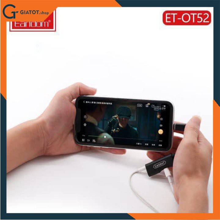 Jack chuyển 2in1 Lightning Earldom OT52 (1 cổng Lightning + 1 cổng 3.5mm)
