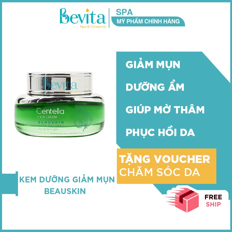 Kem dưỡng tái tạo da mụn Beauskin Centella Cica Cream 50g, kem dưỡng ẩm dành cho da mụn - Bevita