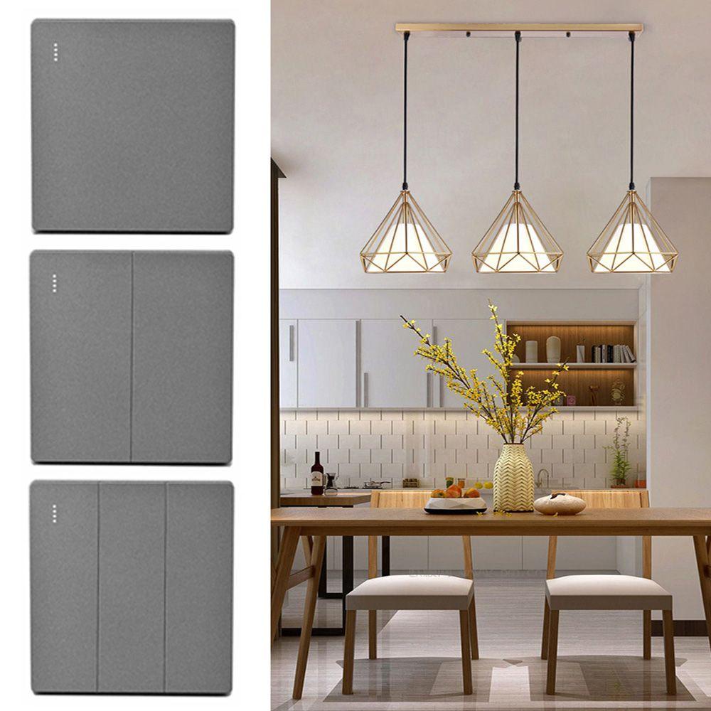 Công Tắc Đèn Tường Nhám Màu Xám Loại Lớn 86mm 24 Nút Bấm Zaijie