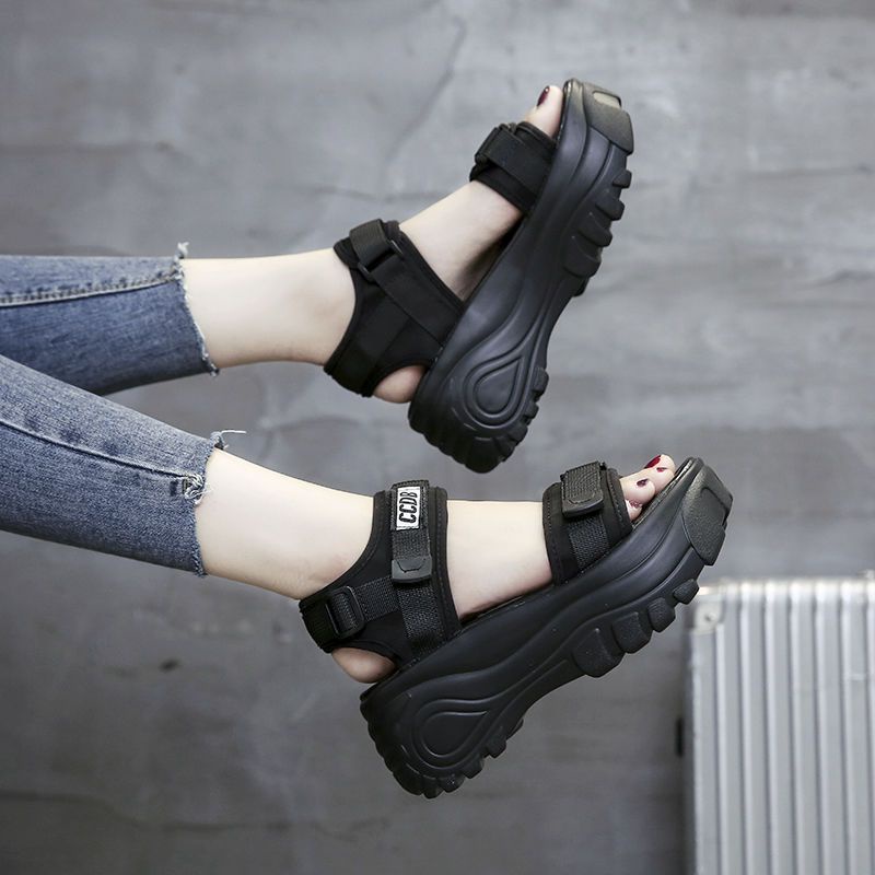 Giày Sandal Thể Thao Đế Xuồng Dày Phong Cách Hàn Quốc Thời Trang Mùa Hè Mới 2022 Cho Nữ