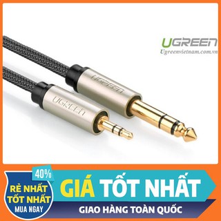 Cáp âm thanh Audio 3,5mm sang 6,5mm hai đầu dương 10M chính hãng Ugreen 10632 cao cấp