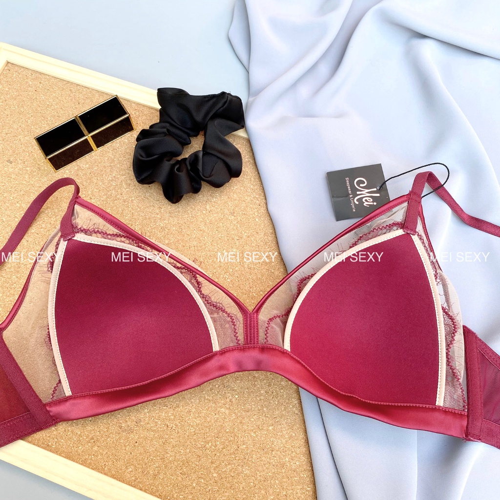 Bộ Đồ Lót Nữ Không Gọng Mút Mỏng 0,5cm Sexy Ren Cao Cấp, Nâng Ngực Tự Nhiên Mềm Mại Thoáng Mát_LM009 | BigBuy360 - bigbuy360.vn