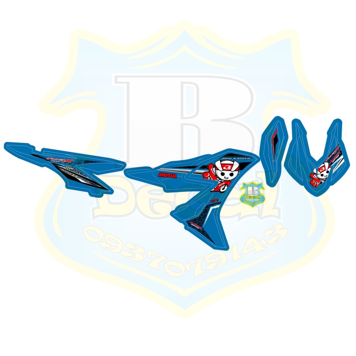 ( Quí khách vui lòng mang ra tiệm cho thợ dán ) Tem winner X racing boy xanh