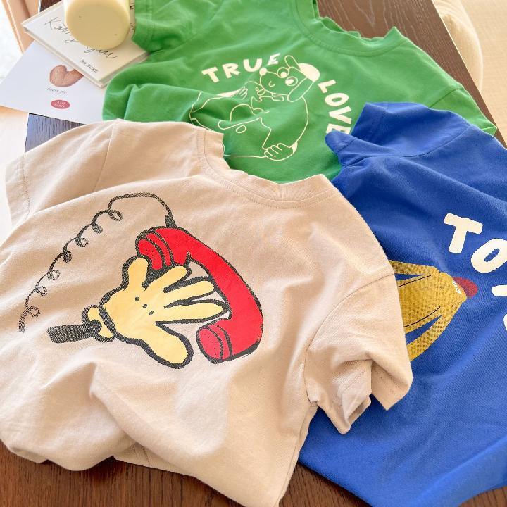 MNGRL Áo Thun Cotton Ngắn Tay Thoải Mái Phong Cách Hàn Quốc Thời Trang Cho Trẻ Em