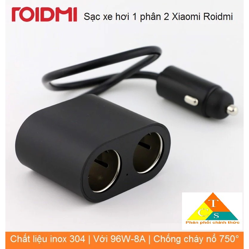 Sạc xe hơi 1 phân 2 Xiaomi Roidmi