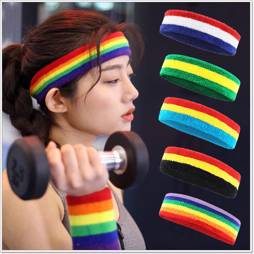 Băng Đô Thể Thao Nam Nữ Đa Sắc 01 Headband Thấm Mồ Hôi Băng Trán Cao Cấp Dùng Cho Bóng Rổ Tập Gym Chạy Bộ Tennis Yoga