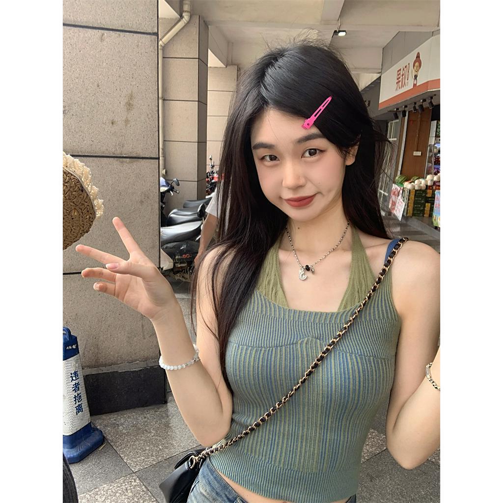 Xiaozhainv Áo Croptop Hai Dây Ôm Dáng Thiết Kế Đơn Giản Quyến Rũ Thời Trang Mùa Hè Cho