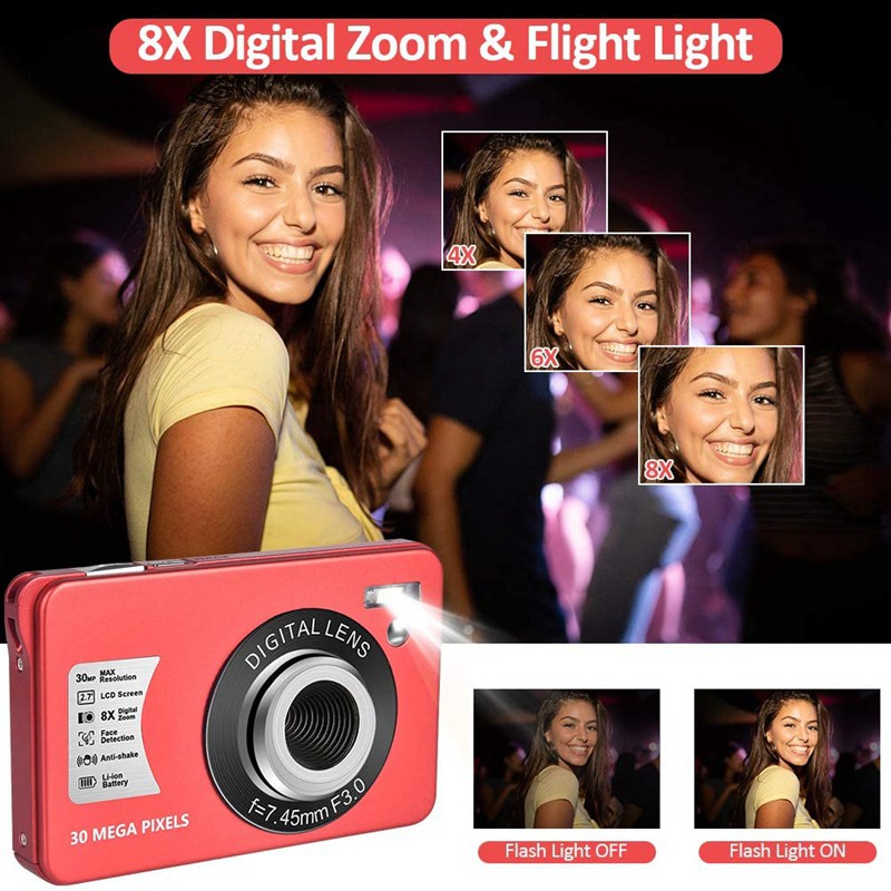 Camera Kỹ Thuật Số Hd 1080p 30 Mp Mini 2.7 Inch Với Màn Hình Lcd Zoom,Compact