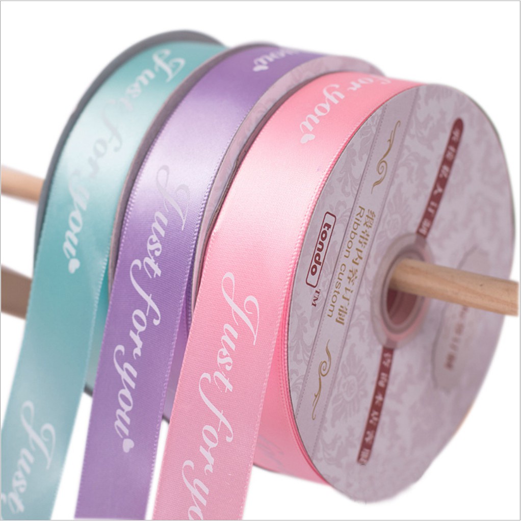 Cuộn Dây Ruy Băng In Chữ Just You Bằng Satin Dài 10M 25mm Dùng Trang Trí Gói Quà