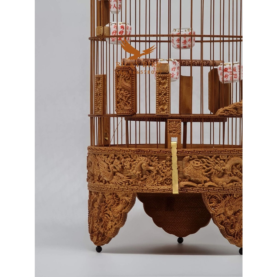 Lồng chim Mata Puteh - Thiết kế Rồng và Phượng hoàng