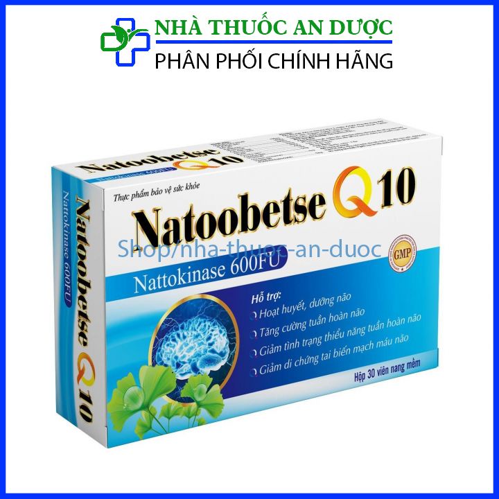 Viên uống Natoobetse Q10 hoạt huyết dưỡng não tăng cường tuần hoàn não – Hộp 30 viên