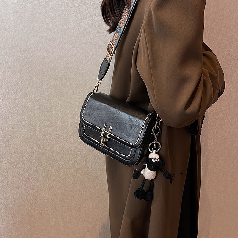 IELGY Túi Đeo Chéo Hình Vuông Cỡ Nhỏ Dây Đeo Bản Rộng Phong Cách Cổ Điển Thời Trang Cho Nữ