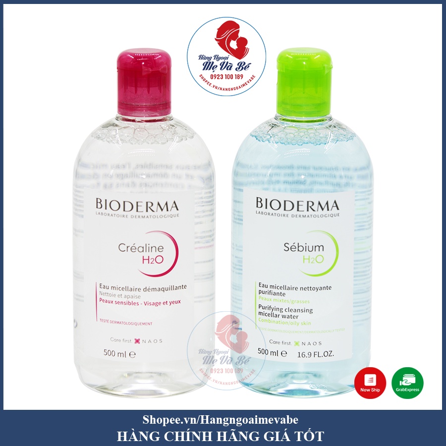 Nước Tẩy Trang Bioderma H2O 500ml Pháp