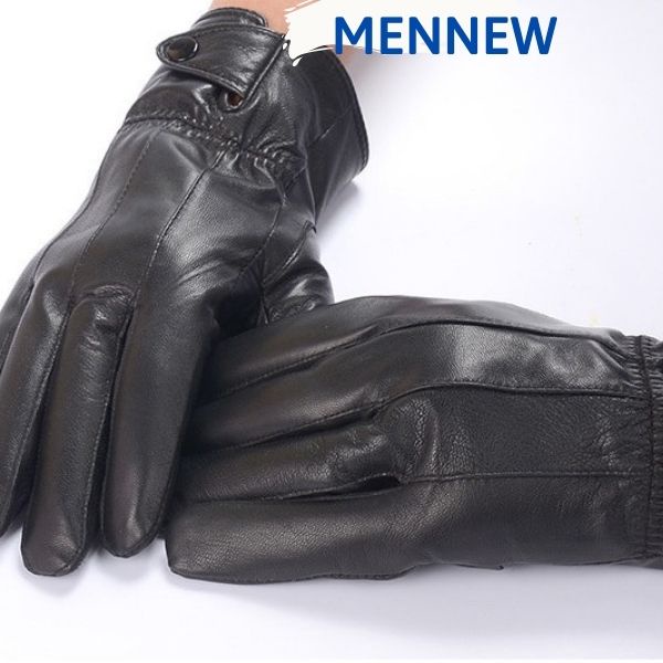 Găng Tay Da Nam Cao Cấp Giữ Ấm Mùa Đông Bao Tay Da Thật Cảm Ứng Chống Nước Chống Rét Hà Nội Đi Xe Máy DTR.MenNew