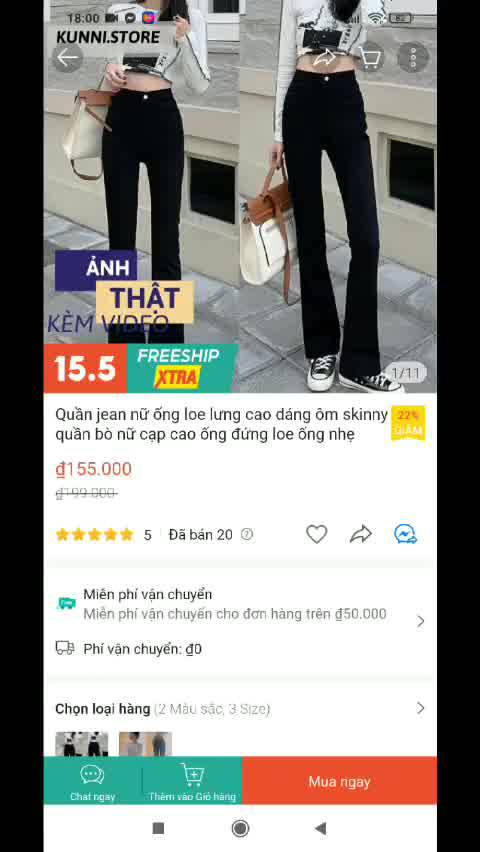 Quần jean nữ ống loe lưng cao dáng ôm skinny quần bò nữ cạp cao ống đứng loe ống nhẹ KUNNI17 | BigBuy360 - bigbuy360.vn
