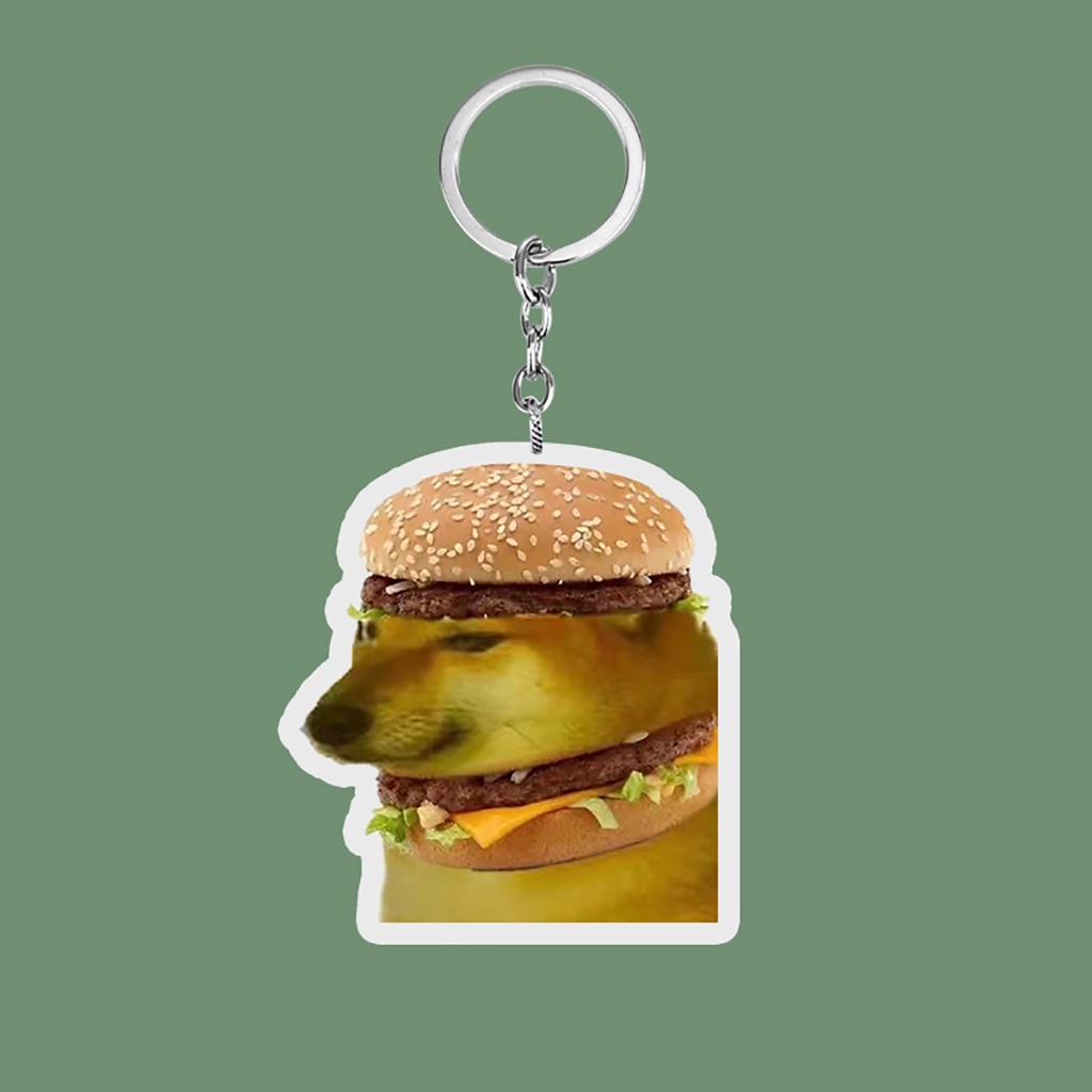 Móc khóa chó mèo hambuger cho bạn bè, người yêu