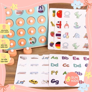 Đồ chơi lật hình rèn luyện trí nhớ 12 chủ đề bằng gỗ