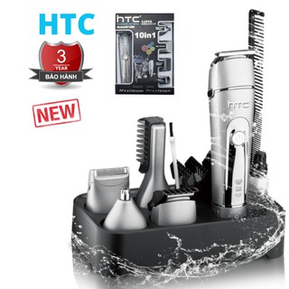 (MỚI 2022) Bộ máy tông đơ 10in1 cắt tóc, cạo râu, tỉa lông mũi đa năng HTC AT1205 AT1206 Il Người lớn trẻ em Flyco tăng