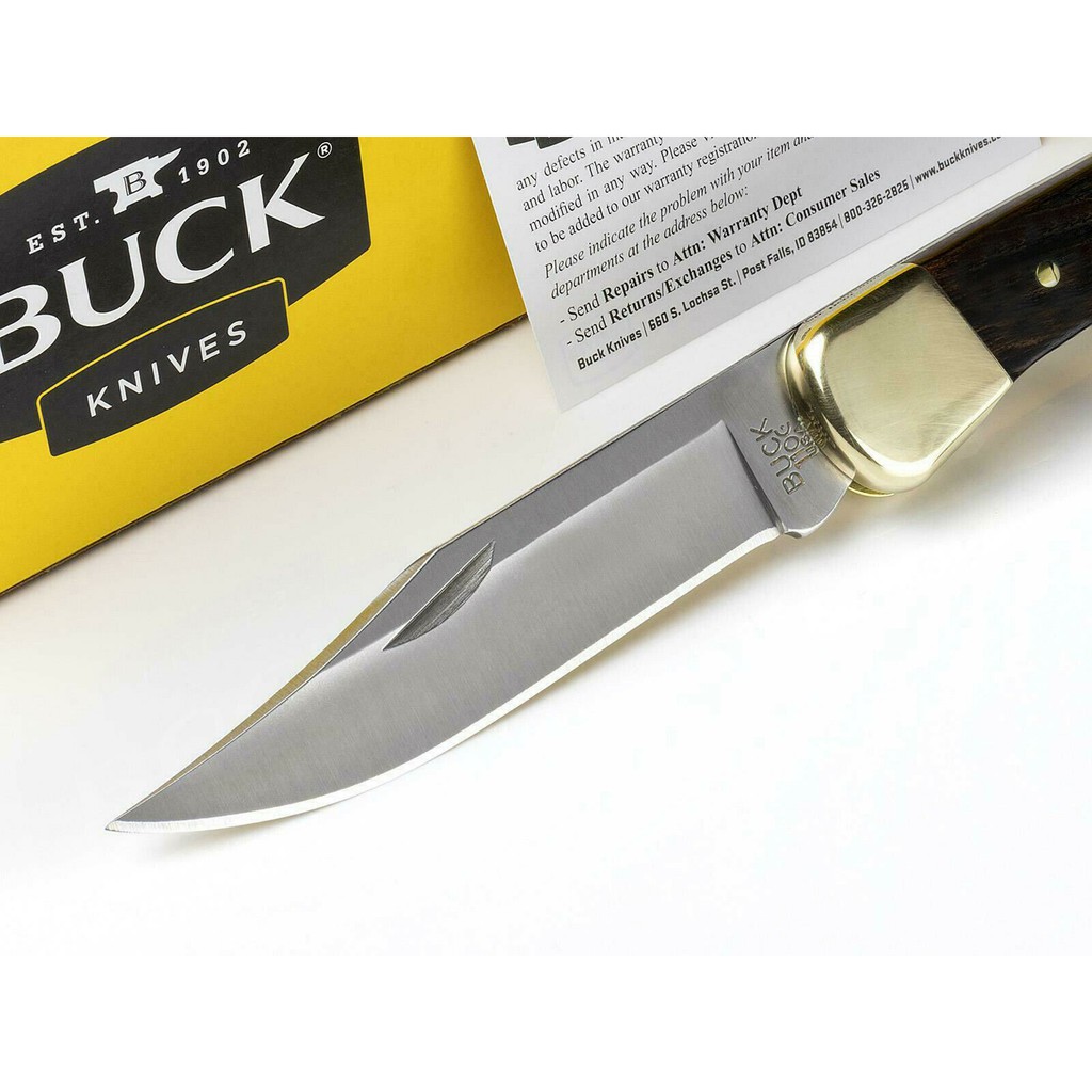 Dao gấp bỏ túi Buck 110 kèm bao da, phù hợp mang theo hàng ngày