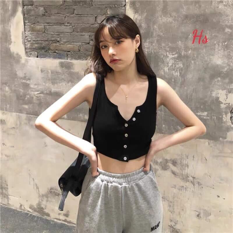 Áo croptop 3 lỗ 6 cúc HS6