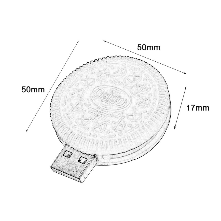 Đĩa USB Flash 2.0 dung lượng bộ nhớ 8G/16G/32G thiết kế hình bánh quy tròn tiện lợi