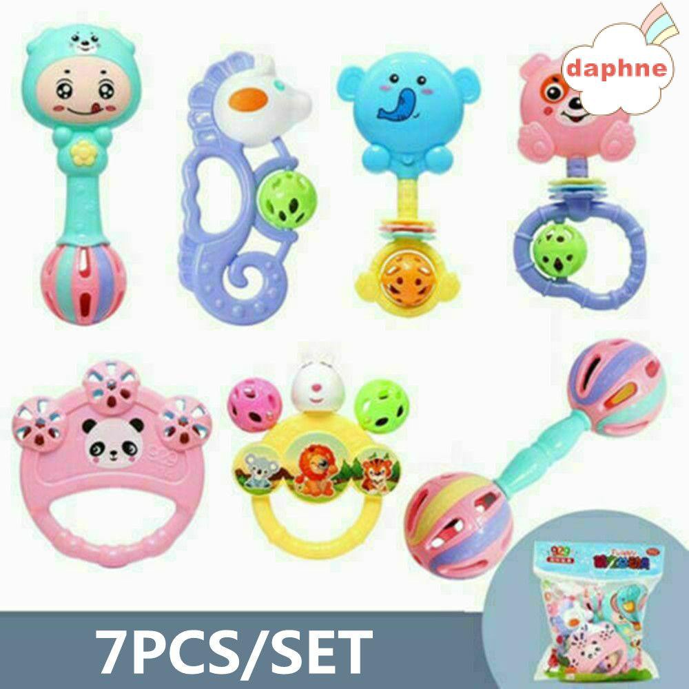 DAPHNE Gift Baby Kids Hand Bell Music Sensory Rattle Toys Set Rattle Cute Musical Education Shake Teether
