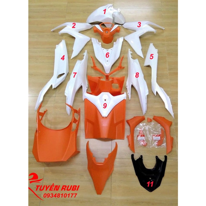 Dàn Áo Trắng Cam Click Up Cho Vario 125/150 Đời 2018 - 2021 | Tuyền Rubi