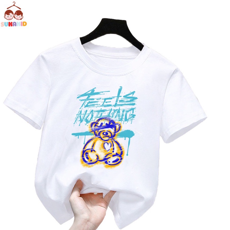 Áo thun hình gấu nati Bé trai và gái.áo cho bé từ 6kg-30kg.AL55.