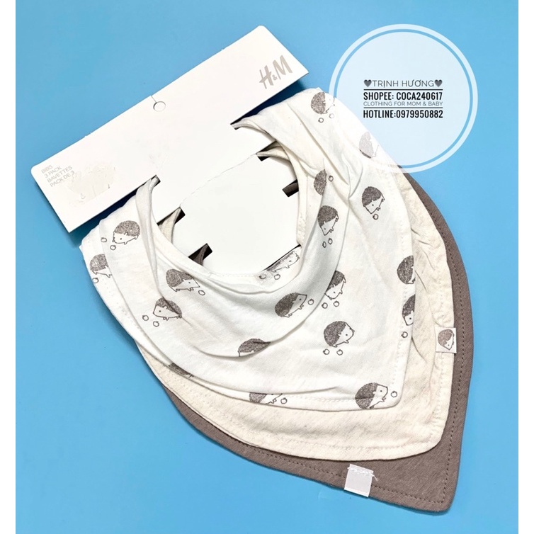 Set 3 yếm, khăn cổ cotton cho bé