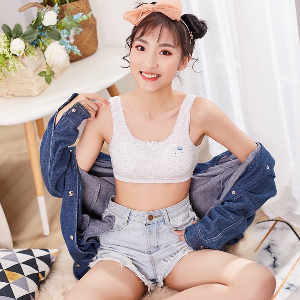 Áo bra cotton học sinh hai dây bản