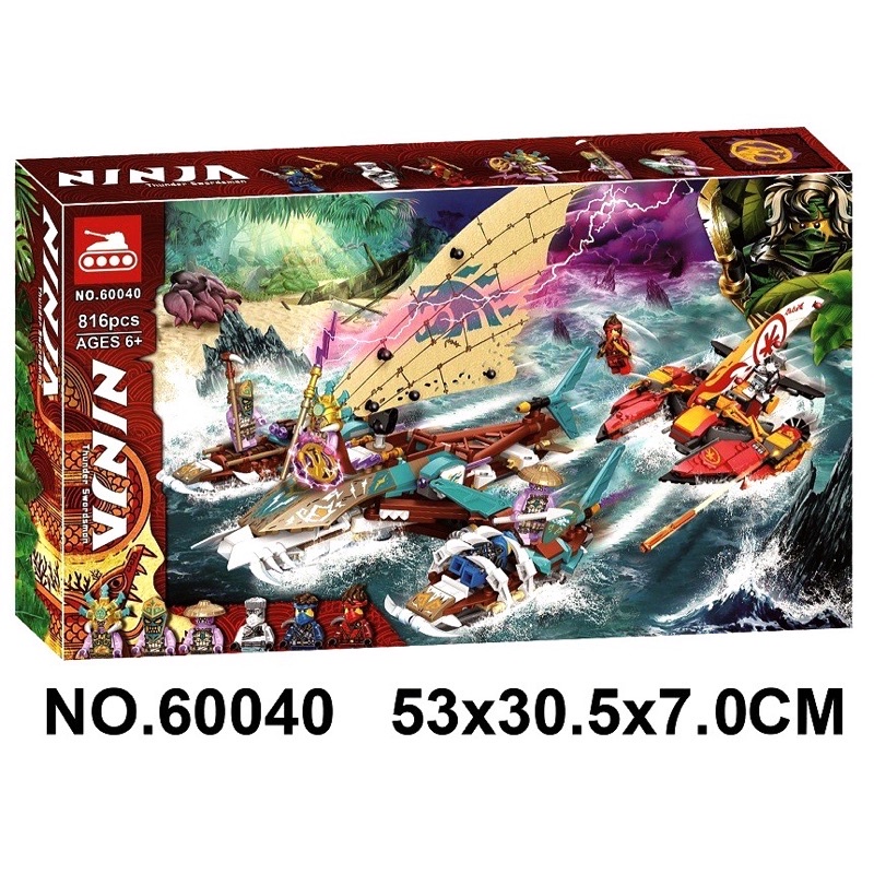 LẮP RÁP XẾP HÌNH NINJAGO 60040- TRẬN CHIẾN TRÊN BIỂN CATAMARAN CỦA KAI