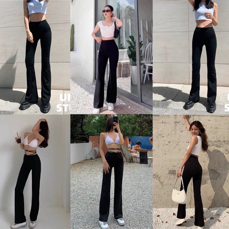 Quần ống loe Flare Pants Trendy poly Hàn comfy nâng mông che khuyết điểm đùi to tôn kéo dáng  (   Hàng có sẵn   ) | BigBuy360 - bigbuy360.vn
