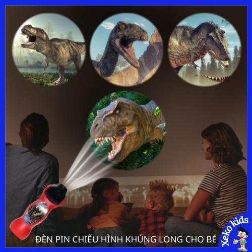 Đồ chơi trẻ em đèn pin chiếu hình động vật, khủng long cho bé thông minh sáng tạo Xeko 33