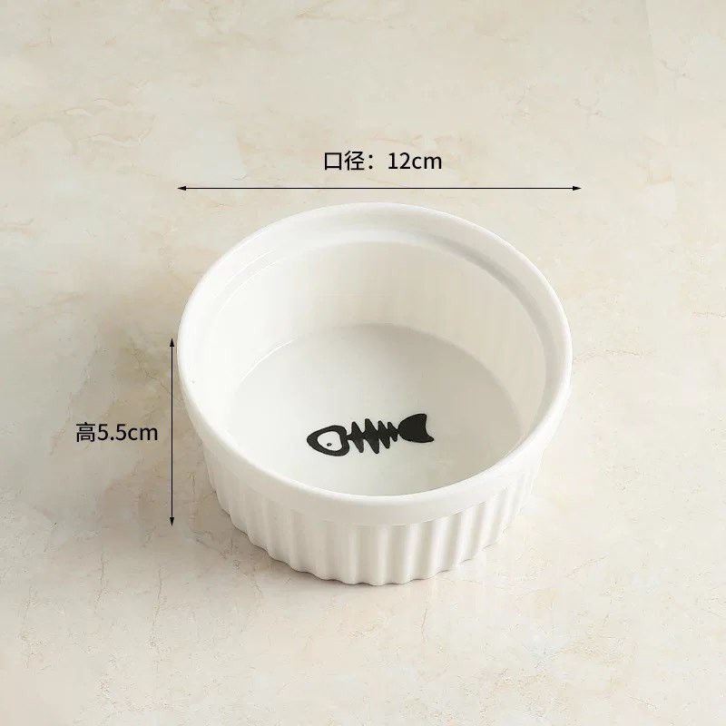 Bát Ăn Bằng Sứ Cao Cấp Cho Mèo- Chén Ăn Chống Gù Có Đế Kim Loại