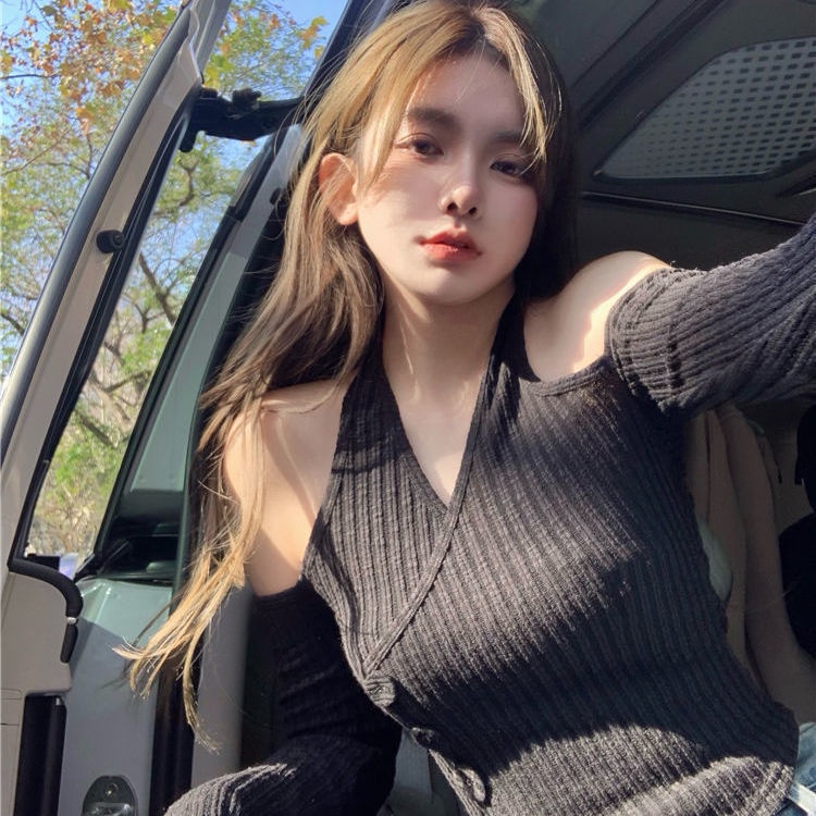 Áo Cổ Chữ V Thời Trang Mùa Xuân Thanh Lịch Dành Cho Nữ