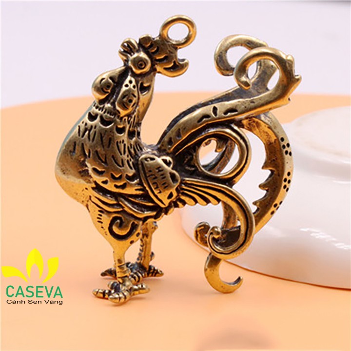 Tượng Đồng Phong Thủy, Móc Khóa Con Gà Dậu, Móc Chìa Khóa Đồng Thau Kim Kê