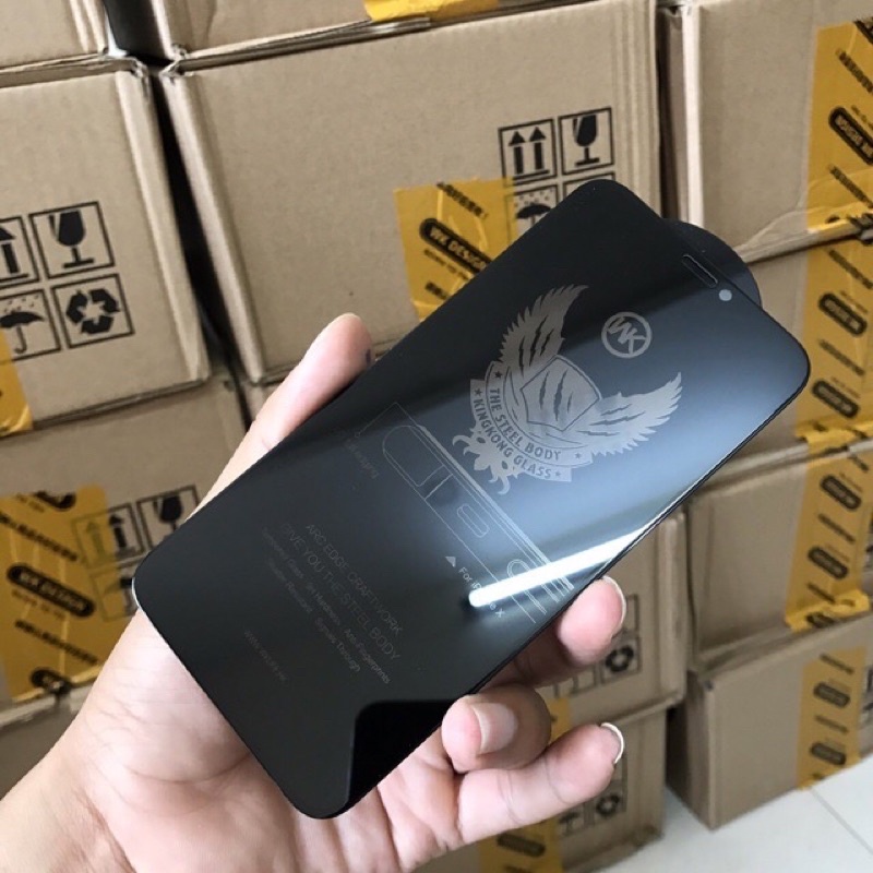 Kính Cường Lực Chống Nhìn Trộm KINGKONG Full Màn Hình Cho iPhone | Hạn Chế Bám Vân Tay | Chính Hãng WK