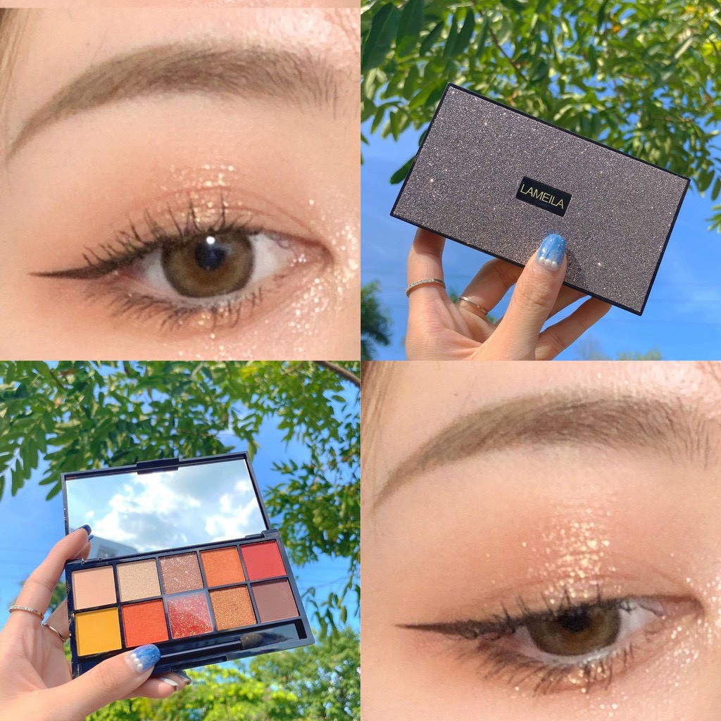 Phấn Mắt 10 Ô Lameila Vỏ Kim Tuyến Khảm Đá Mẫu Mới | BigBuy360 - bigbuy360.vn