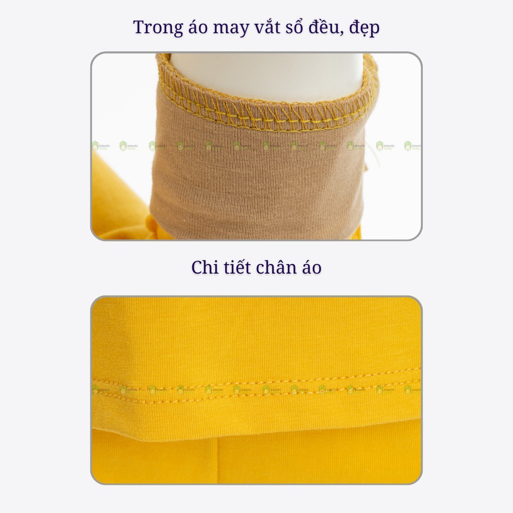 Đồ Bộ Bé Trai, Bé Gái Minky Mom Vải 100% Cotton Túi Ngực Phối Viền, Bộ Dài Tay Cho Bé Mặc Thu Đông MKMTD2146