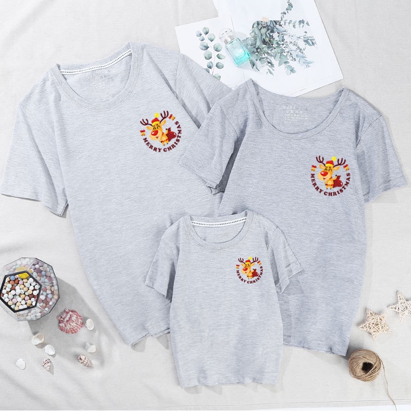 Áo Thun Tay Ngắn In Hình Giáng Sinh 2022 95 Cotton Cho Cặp Đôi