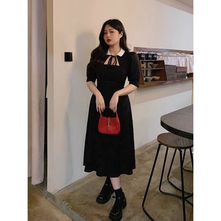 VÁY CUT OUT CỔ NƠ TAY BỒNG