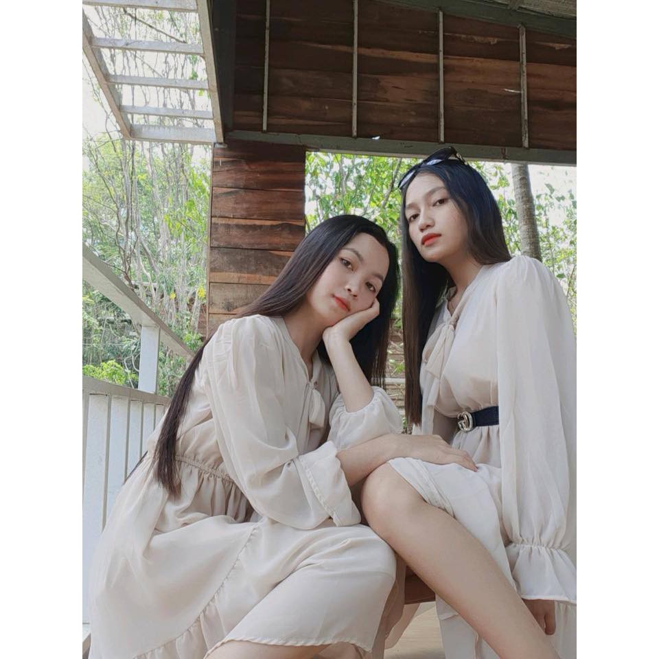 [CÓ FEEDBACK] - Váy ulzzang tiểu thư công chúa phối nơ - V16 - jannahouse