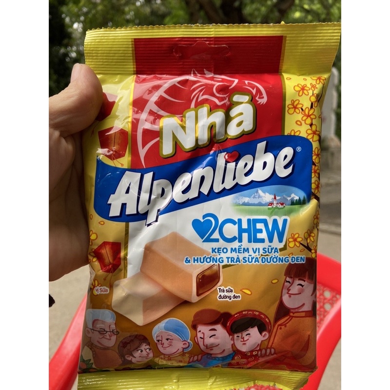 Kẹo cứng Alpenliebe Vị Sữa Caramen& Dâu