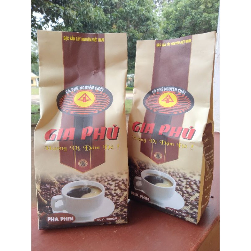 Cafe Gia Phú, Nguyên chất 100%, Robusta + Arabica + Moka cho Hương vị thơm ngon