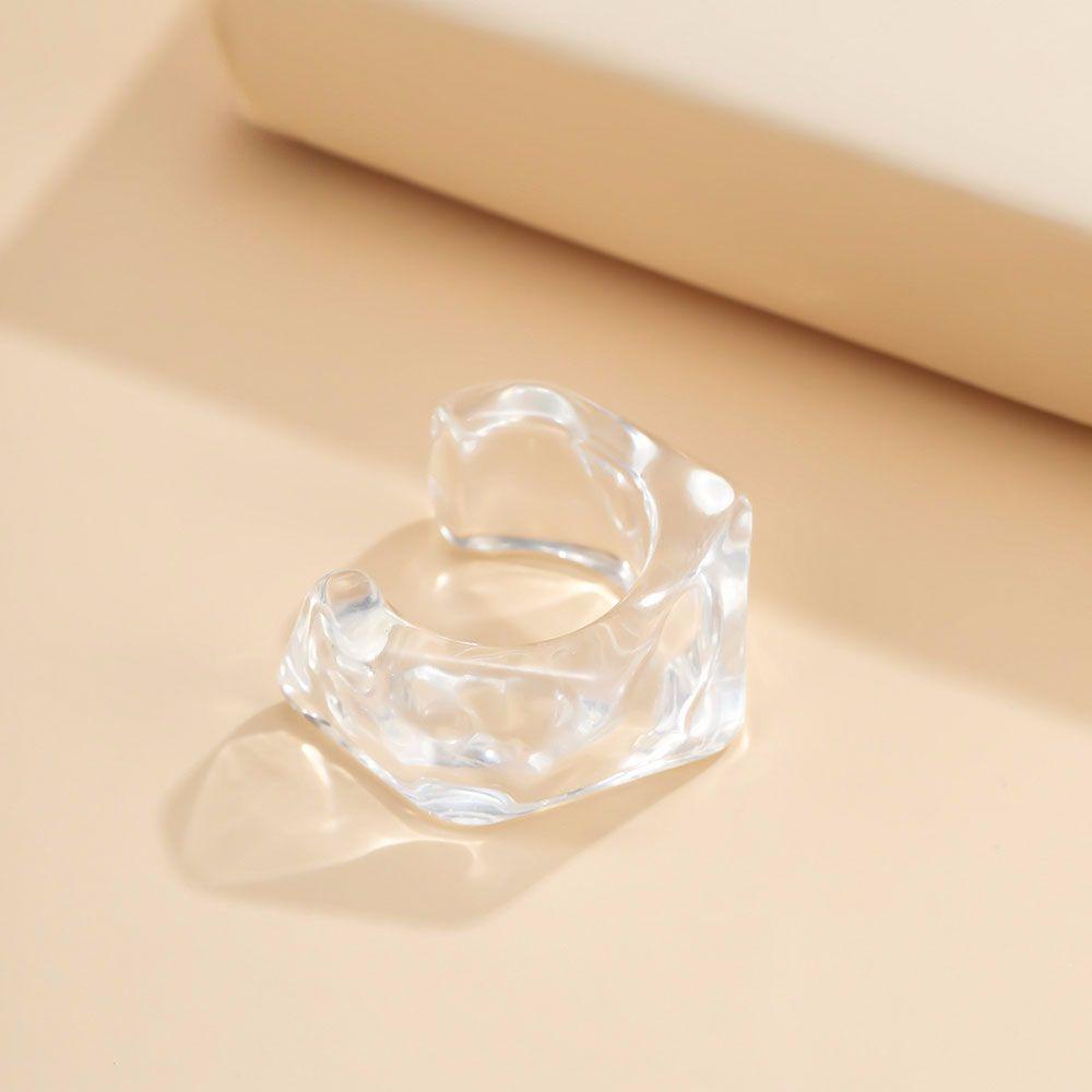 Nhẫn Resin Dạng Hở Màu Sắc Kẹo Ngọt Kiểu Dáng Hình Học Dành Cho Nữ