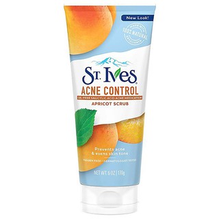 Sữa Rửa Mặt ST.IVES Tẩy Da Chết Ngăn Ngừa Mụn Chiết Xuất Trái Mơ  Acne Control Apricot Scrub 170g Chính hãng Mỹ