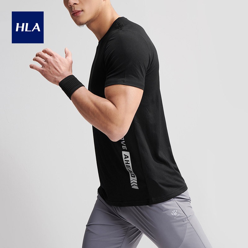 Áo Thun Nam Ngắn Tay HLA Moisture Absorption Leisure Sports Series T-shirt
