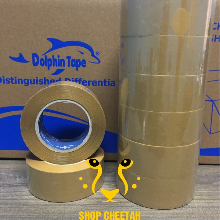 Block 6 cuộn băng dính OPP dài 150Y màu Đục – Băng dính Dolphin – Chuyên dùng cho đóng gói hàng hóa – Đóng thùng carton