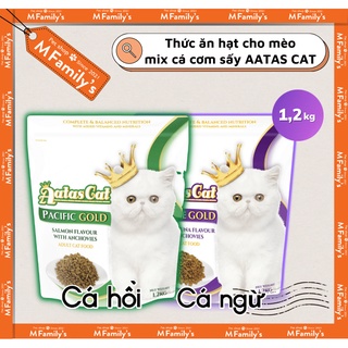 Thức ăn hạt cho mèo mix cá cơm sấy aatas cat gói 1,2kg
