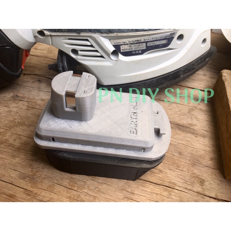 Bộ đế chuyển chân pin Earth Man, Cainz sang dùng pin Makita